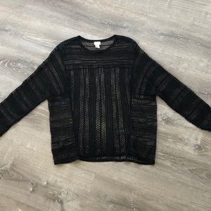 H&M black netted shirt, ladies size 6